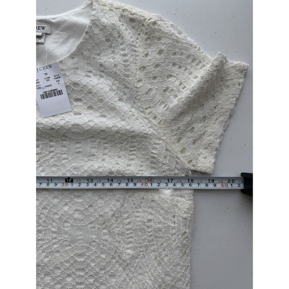White‎ Eyelet Short Sleeve Spring Dress J. Crew 4 Cottagecore Coquette Event - Picture 9 of 9